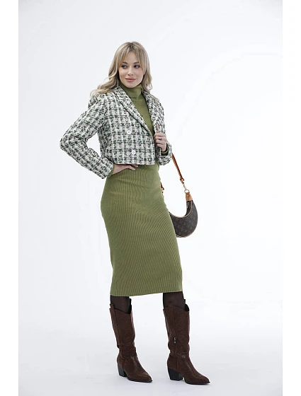 Krátké zelené sako model 18369404 - Ann Gissy Krátké zelené sako model 18369404 - Ann Gissy