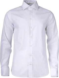 J.Harvest & Frost YB 50 Slim Men Keprová košeľa s dlhým rukávom 63.5002 biela