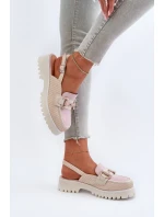 Dámské sandály na ploché podrážce s ozdobou béžové D&A model 21655998 - S.Barski