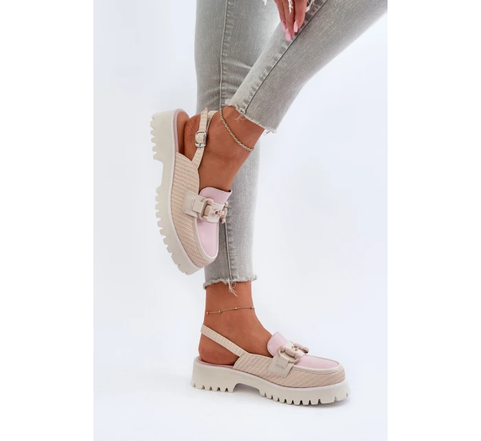 Dámské sandály na ploché podrážce s ozdobou béžové D&A model 21655998 - S.Barski