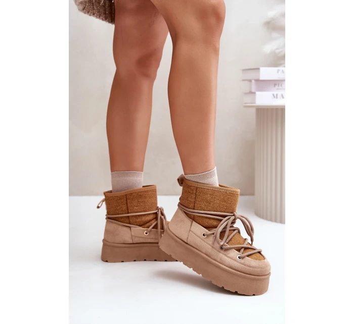 Sněhule S Na Platformě Hnědé model 21676659 - Boto