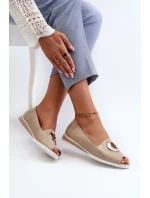 Dámske lodičky s ozdobou z ekokože, zlaté Biolita