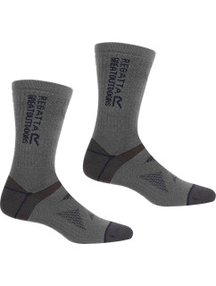 Pánske ponožky Regatta RUH041 2 Pair Wool Hiker N20 sivé
