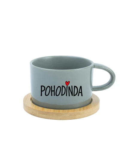 POHODINDA - šedý hrníček makronka 200 ml POHODINDA - šedý hrníček makronka 200 ml