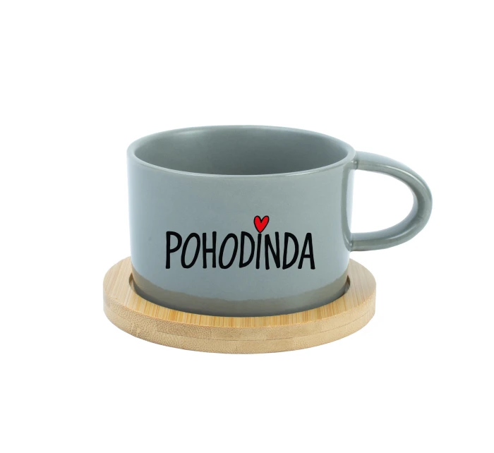 POHODINDA - šedý hrníček makronka 200 ml POHODINDA - šedý hrníček makronka 200 ml