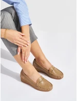 Hnedé dámske dizajnové mokasíny na klin Hnedé dámske dizajnové mokasíny na klin