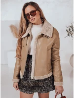 Dámská kožená bunda s ovčí kůží khaki Dstreet model 21982039 - FashionStreet
