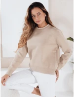 Dámsky základný sveter DARMILA beige FashionStreet MY2507