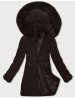 Dámská bunda v čokoládové barvě s kapucí model 21428649 - J.STYLE