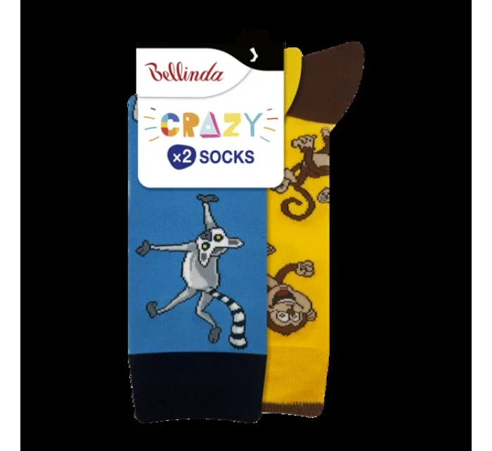Veselé ponožky 2 páry CRAZY SOCKS 2x - BELLINDA - sivé