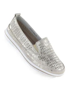 Dámske zlaté kožené poltopánky Jezzi 5364