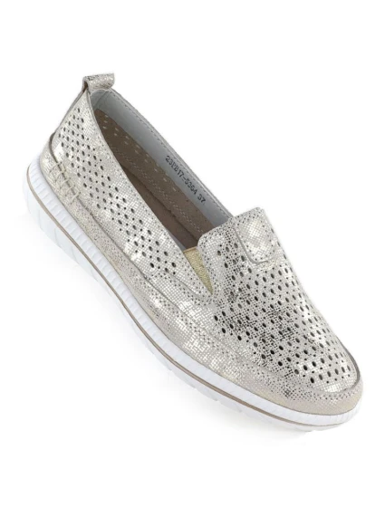 Dámske zlaté kožené poltopánky Jezzi 5364 Dámske zlaté kožené poltopánky Jezzi 5364