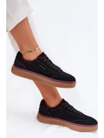 Zamszowe Damskie Sneakersy Daniel Lopez Just Dare SS2D4006 Czarne