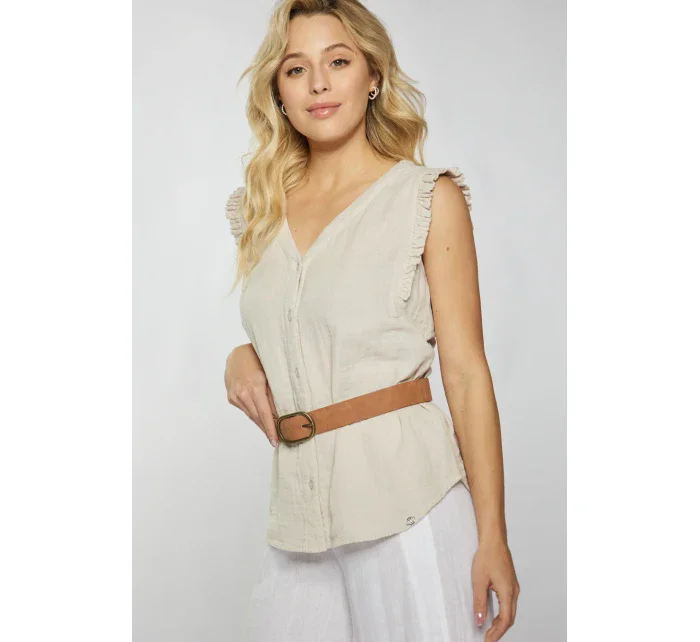 Dámska Mušelínová blúzka Béžová - Monnari