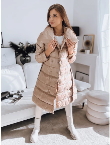 Dámsky prešívaný kabát LONDON PREMIUM camel FashionStreet TY3346