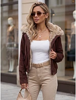Dámska zimná semišová bunda s kožušinou, vínová, FashionStreet TY5699 Dámska zimná semišová bunda s kožušinou, vínová, FashionStreet TY5699