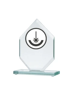Trofeum szklane grawerowane