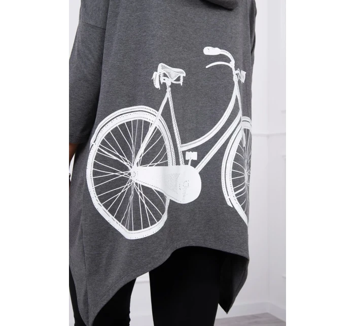 Mikina s potiskem kola graphite melange Mikina s potiskem kola graphite melange