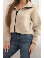 Izolovaná bavlnená mikina so zipsom svetlo béžová Izolovaná bavlnená mikina so zipsom svetlo béžová