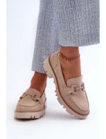 Dámské semišové mokasíny s ozdobou béžové D&A model 21660195 Béžové - S.Barski