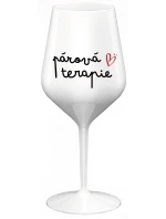 PÁROVÁ TERAPIE - bílá nerozbitná sklenice na víno 470 ml