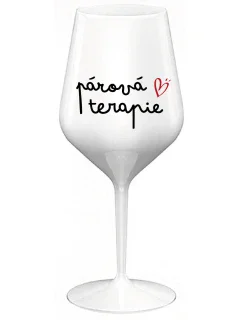 PÁROVÁ TERAPIE - bílá nerozbitná sklenice na víno 470 ml