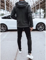 Pánska softshellová bunda s kapucňou tmavosivá FashionStreet TX4475