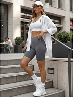 Dámske cyklistické šortky s vysokým pásom modré FashionStreet SY0581 Dámske cyklistické šortky s vysokým pásom modré FashionStreet SY0581