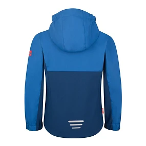 Trollkids Kristiansand Softshellová bunda Alpine Blue/Dark Indigo/Basen Blue (320-144)