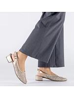 Dámske metalické béžové sandále Rieker 47078-90