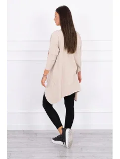 Oversize blúzka s potlačou dúhových pier béžová