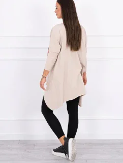 Oversize halenka s potiskem model 18743432 rtů béžová - K-Fashion