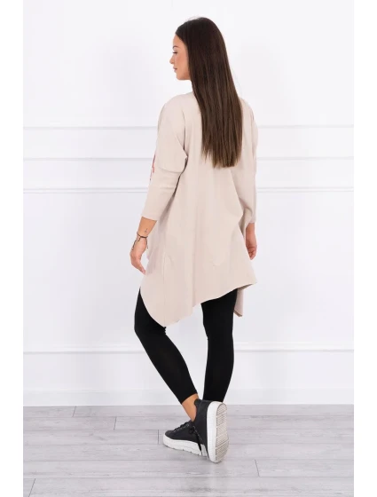 Oversize blúzka s potlačou dúhových pier béžová Oversize blúzka s potlačou dúhových pier béžová