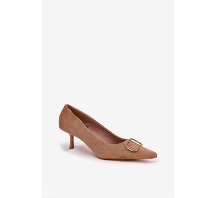 Dámské lodičky s ozdobným detailem tmavě béžové Amelora