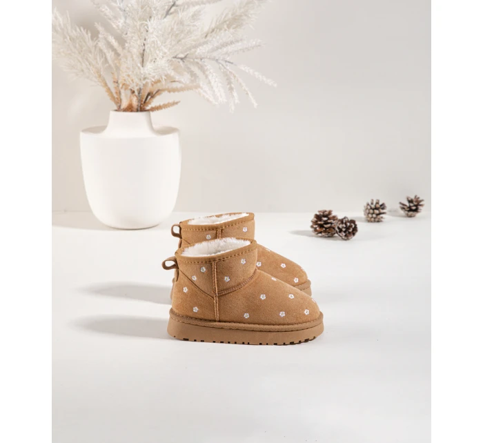 Dětské sněhule zdobené květinami Camel model 21786800 - Boto