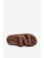 Pěnové dámské pantofle s pásky a sponou Big Star model 22100713 hnědé - Big Star Shoes