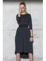 Dámske voľnočasové šaty s voľnou sukňou grafitové - Šedá / 3XL - Makadamové