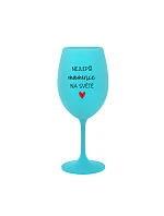 BEST MOMMY IN THE WORLD - tyrkysový pohár na víno 350 ml