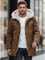 Pánská zimní bunda parka s kapucí béžová Dstreet model 21982648 - FashionStreet