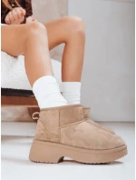 Dámské sněhule na silné podrážce béžové Dstreet model 21994503 - FashionStreet
