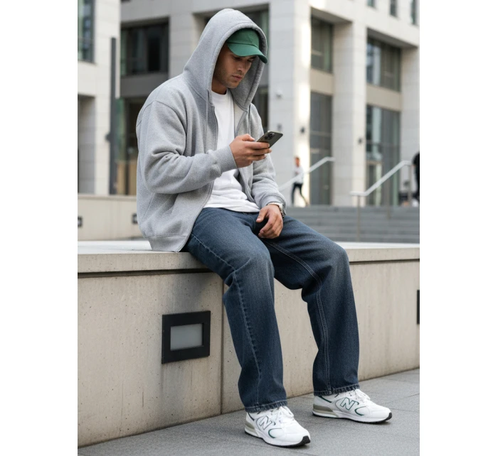 Pánske baggy džínsy navy blue FashionStreet UX4480