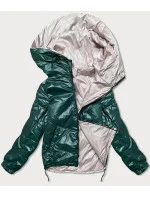 Zelená/béžová dámska obojstranná bunda Ż (BH-2204)