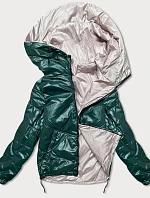 Zelená/béžová dámska obojstranná bunda Ż (BH-2204)