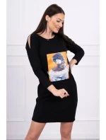 Šaty s 3D model 18744120 krajková černá - K-Fashion