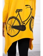 Horčicová mikina na bicykel s potlačou Horčicová mikina na bicykel s potlačou
