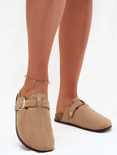 Dámské Pantofle Na Korkové Platformě Se Zlatou Přezkou Big Star model 21705660 Béžové - Big Star Shoes