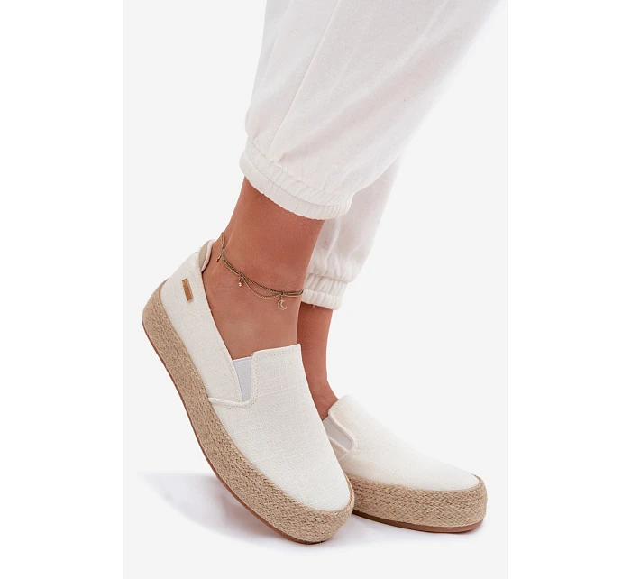 Dámské espadrilky na platformě Big Star TT274090 Ecru