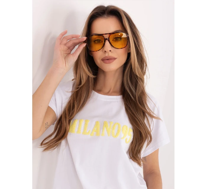 T shirt RV TS model 22020767 biało żółty - FPrice