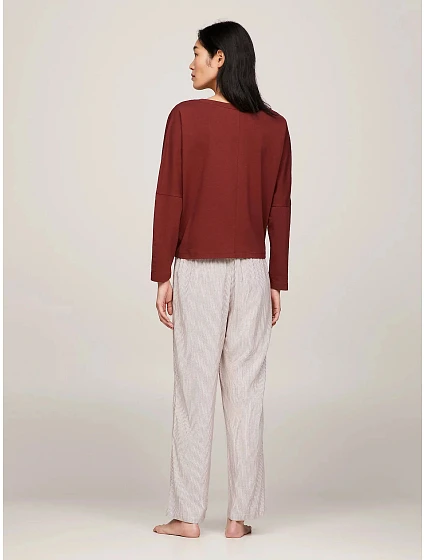 Dámské tričko s dlouhým rukávem  kaštanové  model 19424512 - Tommy Hilfiger