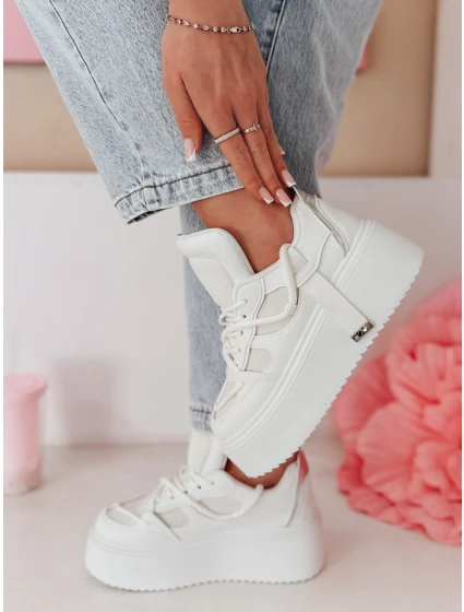 UPSOLE dámske tenisky na vysokej platforme biele FashionStreet ZY0849 UPSOLE dámske tenisky na vysokej platforme biele FashionStreet ZY0849